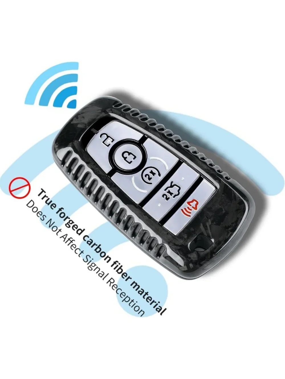 Carbon Fiber Key Fob Cover for Ford F150 F250 F350 & More - Smart Remote
